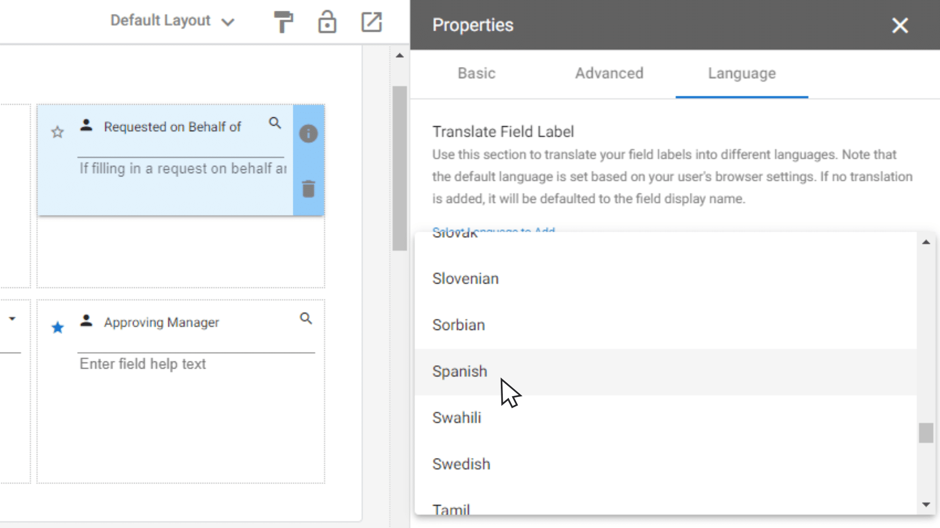 Multi-Lingual Forms