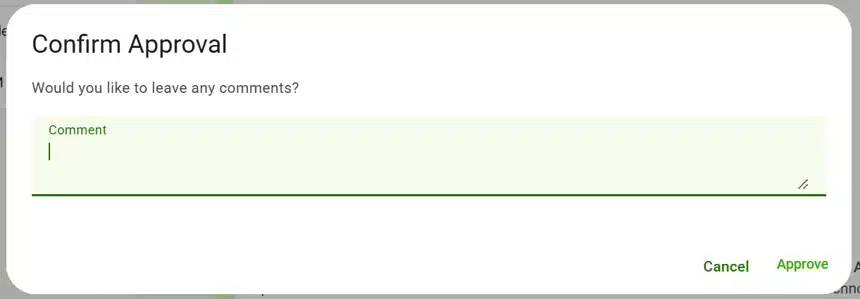 Confirmation Comment