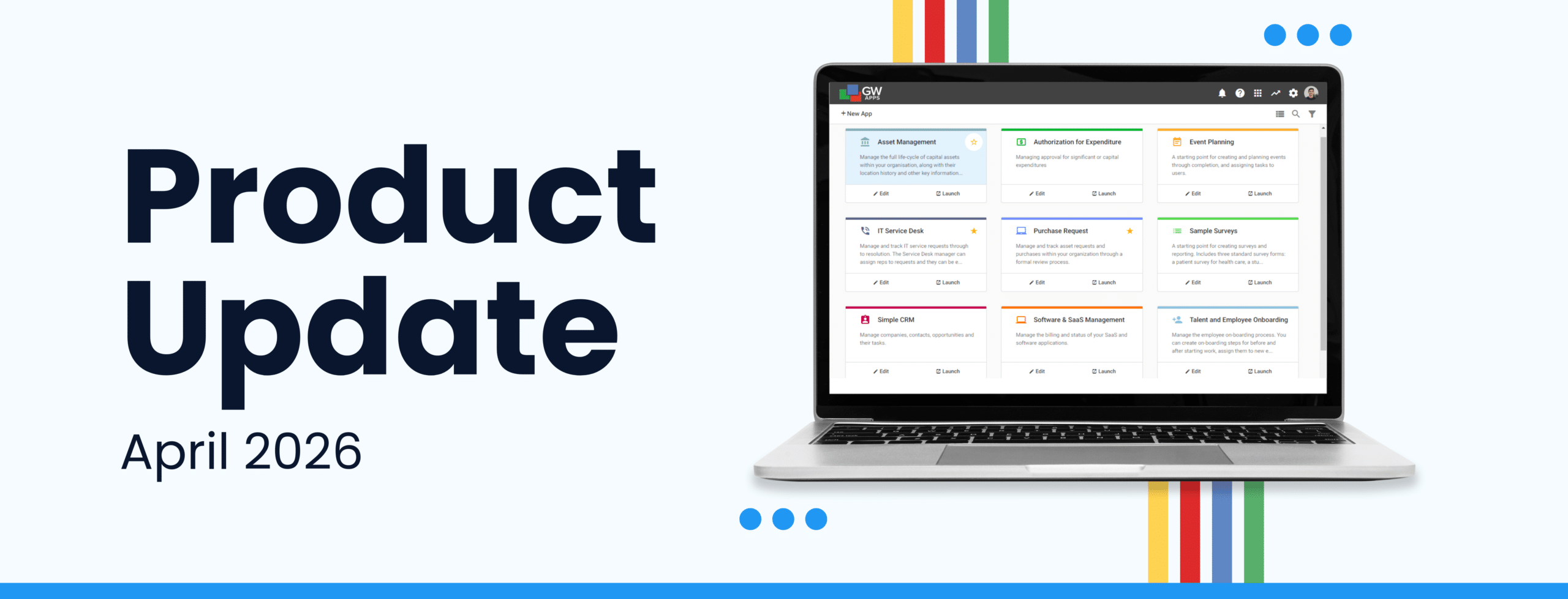 Actualización de Productos de GW Apps
