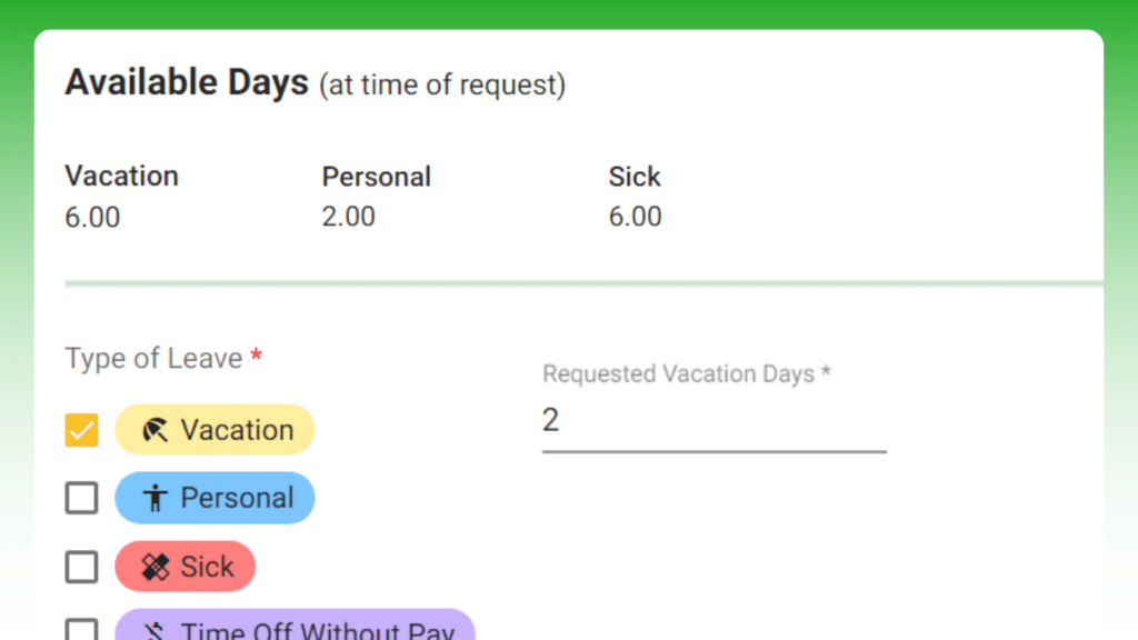 Vacation Request